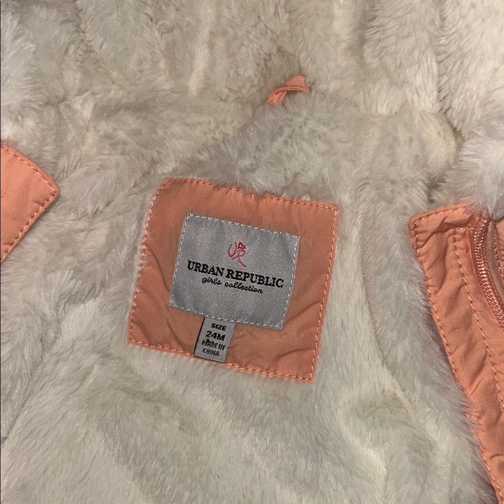 Urban Republic Kids Puffer Jacket with Peach Accents